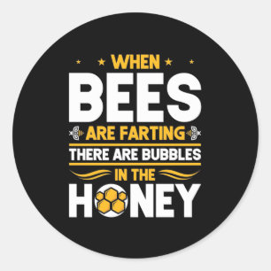 Wenn Bienen färben Runder Aufkleber