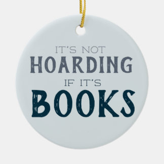 Wenn Bücher lustig buchen, blau bleiben Keramik Ornament