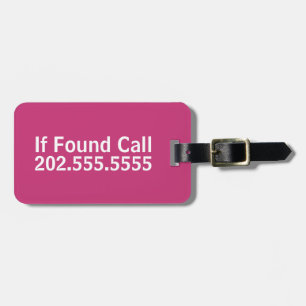 Wenn Call Magenta Gepäckmarke gefunden wurde Gepäckanhänger