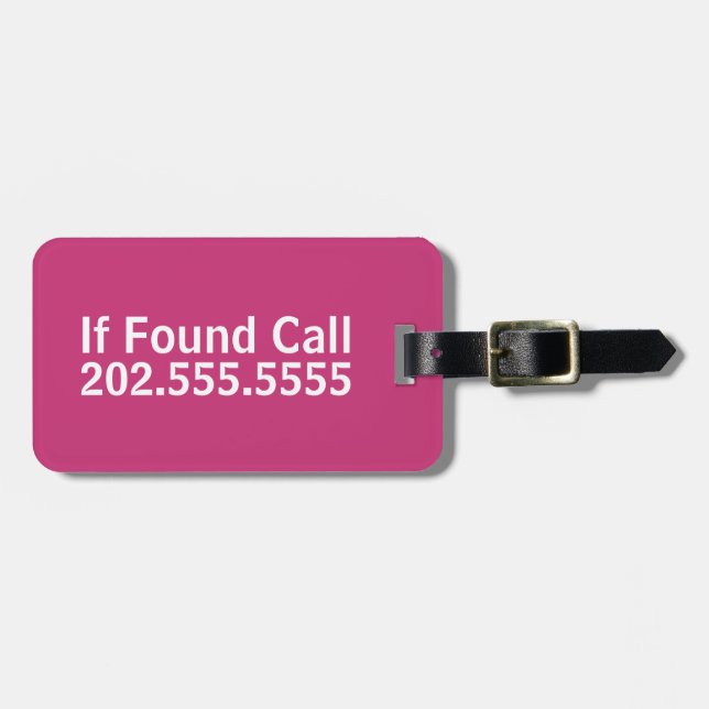 Wenn Call Magenta Gepäckmarke gefunden wurde Gepäckanhänger (Vorderseite horizontal)