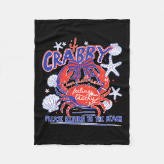 Wenn Crabby bitte zum Stranddesign zurückkehren Fleecedecke