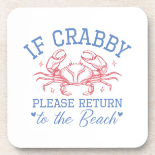 Wenn Crabby zurück zum Beach Beverage Coaster Set Getränkeuntersetzer