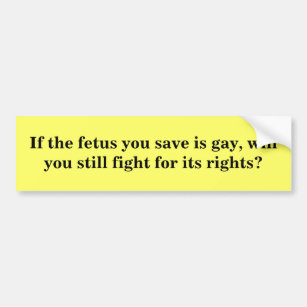 Wenn das Fötus, das Sie retten,… homosexuell ist? Autoaufkleber