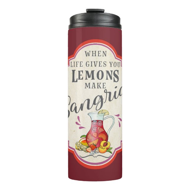 Wenn das Leben dir Lemonen gibt Thermosbecher (Vorderseite)