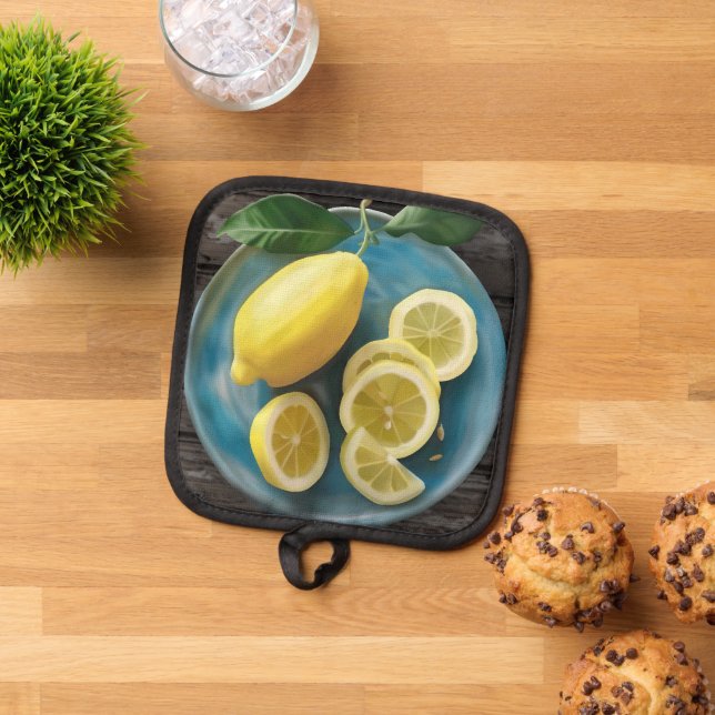 Wenn das Leben dir Lemonen gibt | Wasserfarbenkart Topflappen (Oben Unten)