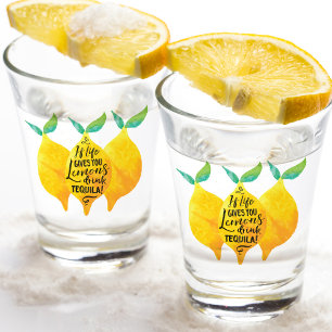 Wenn das Leben dir Lemons Funny Lemon Wasserfarbe Schnapsglas