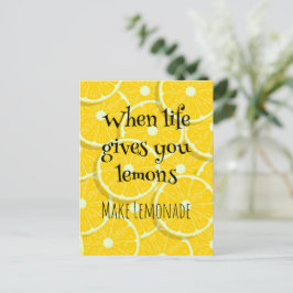 Wenn das Leben dir Lemons Sonnengelbe Zitrone gibt Postkarte