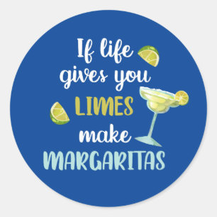 Wenn das Leben dir Limetten gibt, mach Margaritas Runder Aufkleber