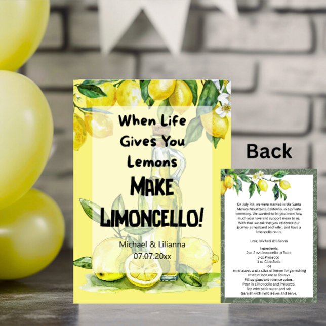 Wenn das Leben dir Limoncello Elopement Card gibt Einladung (Von Creator hochgeladen)