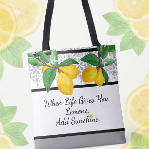 Wenn das Leben dir Zitronen gibt Graue Amalfi Zi Tasche