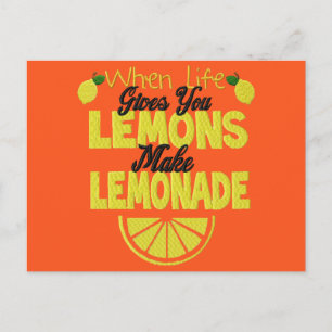 Wenn das Leben dir Zitronen gibt (orange Hintergru Postkarte