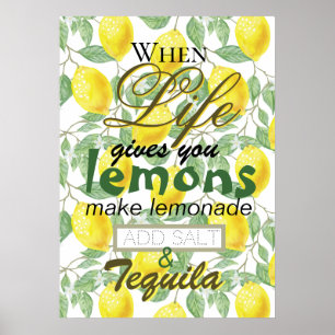 Wenn das Leben einem Lemon lustige Retrotypografie Poster