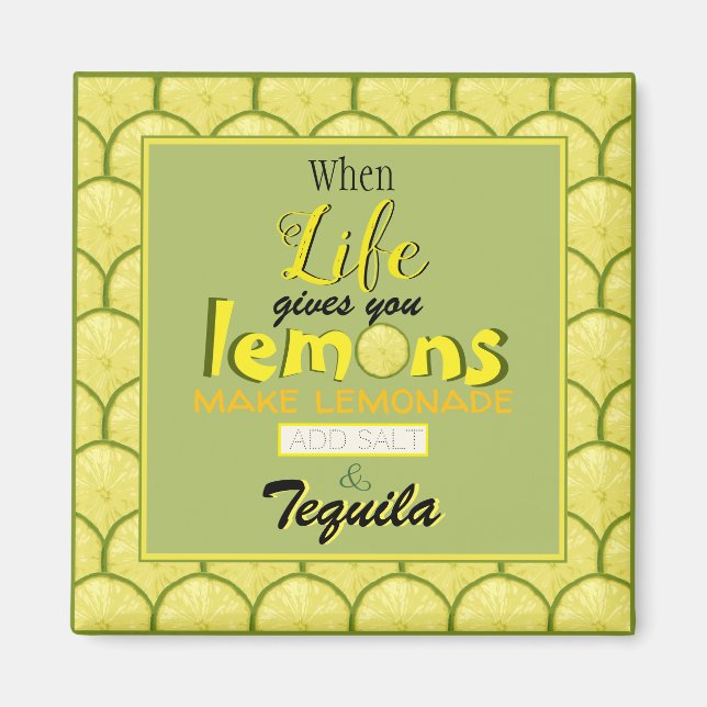 Wenn das Leben einem Lemonen lustige Retro-Typogra Magnet (Vorne)
