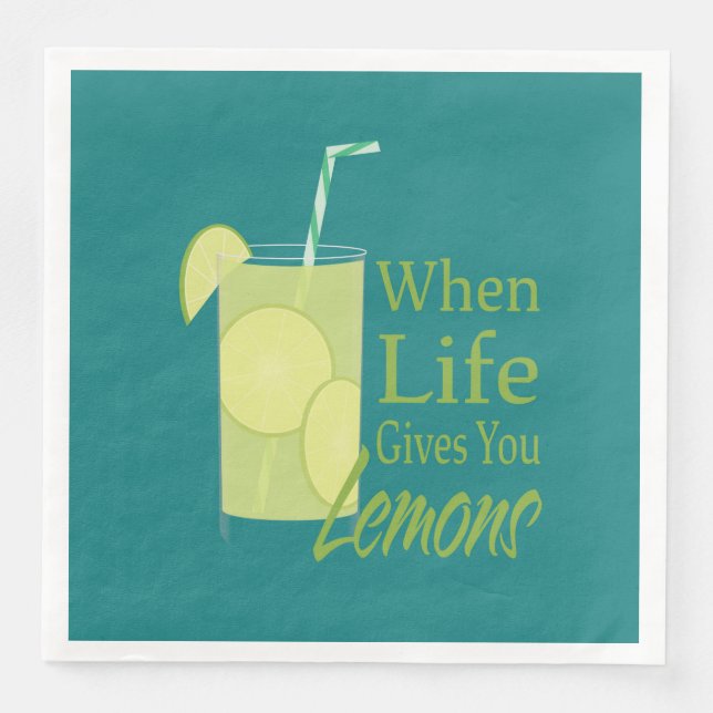 Wenn das Leben einem Lemonen, Zitronenglas und Tex Serviette (Vorderseite)
