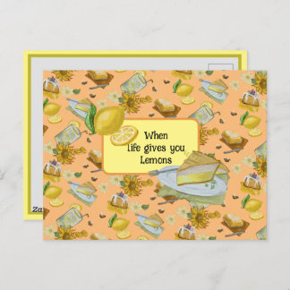 wenn das Leben einem Zitronenmuster gibt Feiertagspostkarte