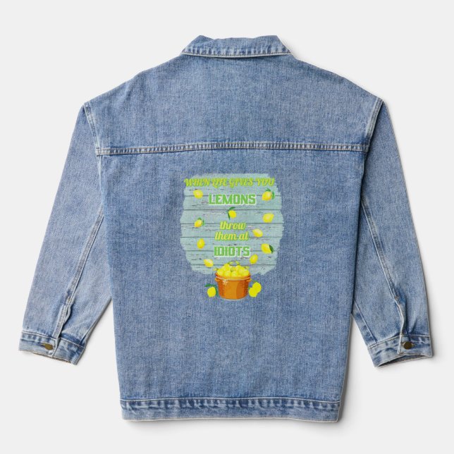 Wenn das Leben Ihnen Zitronen gibt, lustige, einzi Jeansjacke (Rückseite)