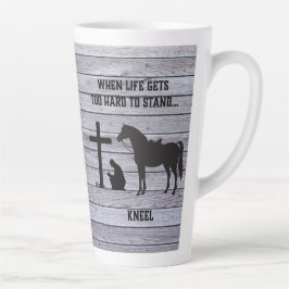 Wenn das Leben schwer wird, knien Milchtasse