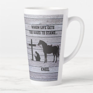 Wenn das Leben schwer wird, knien Milchtasse