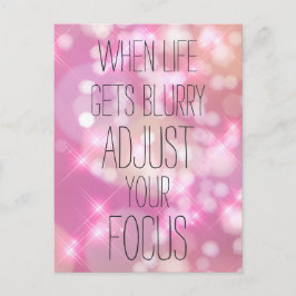 Wenn das Leben verschwommen wird - rosa inspiriere Postkarte