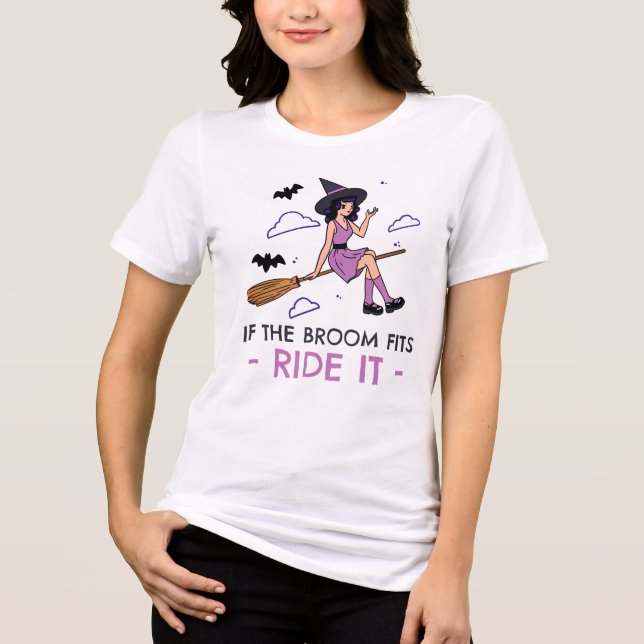 Wenn das Zimmer passt es - Hexenhaut Halloween-Shi Tri-Blend Shirt (Vorderseite)
