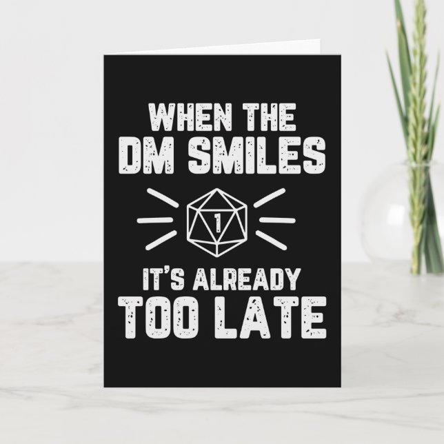 Wenn der DM RPG-Nerd lächelt Karte (Vorderseite)