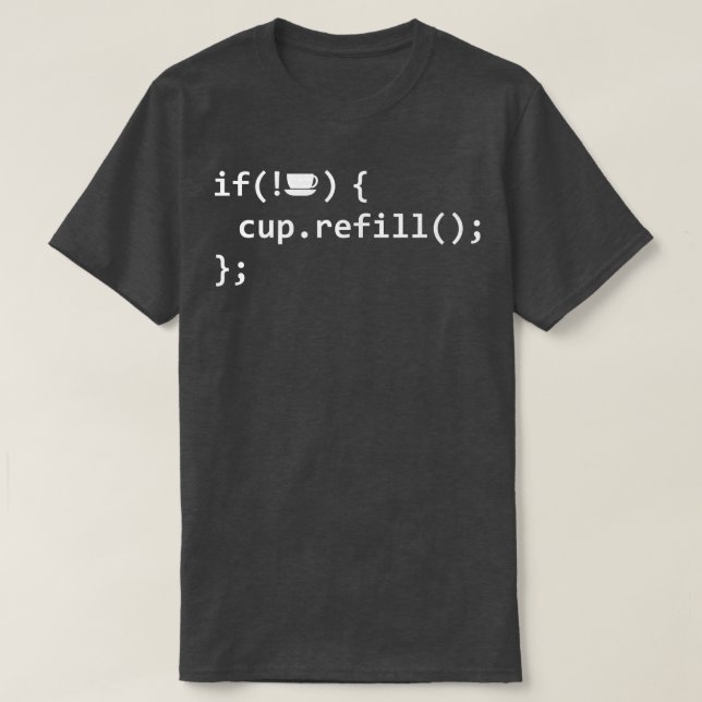 Wenn der Kaffee leer dann wieder füllen Cup Spaß I T-Shirt (Design vorne)
