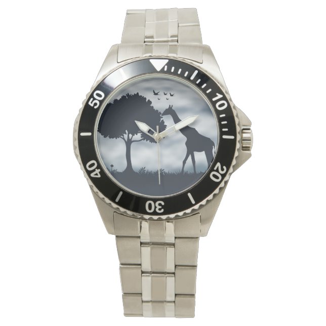 Wenn der Mond zur Giraffe flüstert Armbanduhr (Vorderseite)