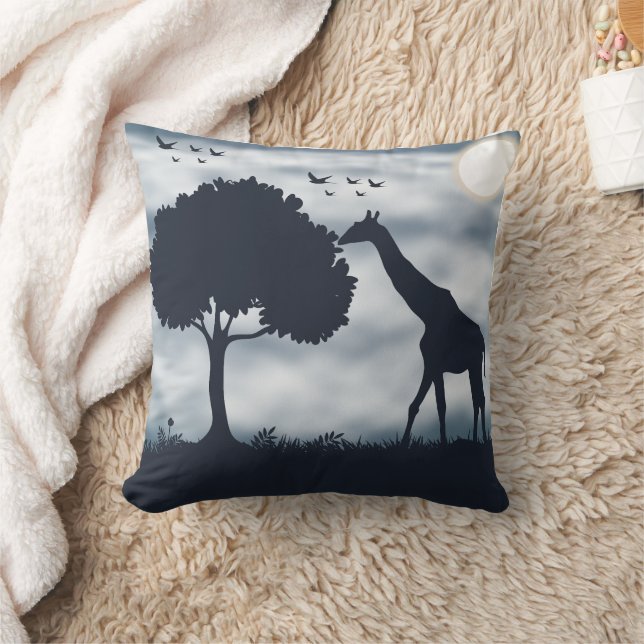 Wenn der Mond zur Giraffe flüstert Kissen (Decke)