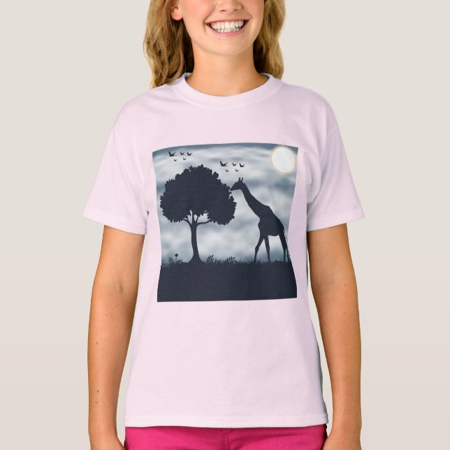 Wenn der Mond zur Giraffe flüstert T-Shirt (Vorderseite)