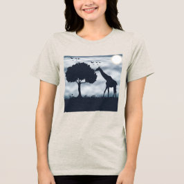 Wenn der Mond zur Giraffe flüstert Tri-Blend Shirt