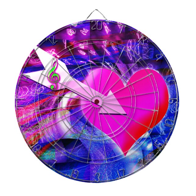 Wenn der Musikpfeil das Herz angriff Dartscheibe (vorne)