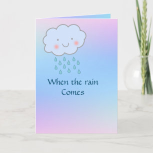 Wenn der Regen kommt Aquarellfarbenkarte Karte