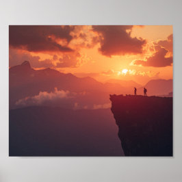 Wenn die Berge Feuer berühren Poster