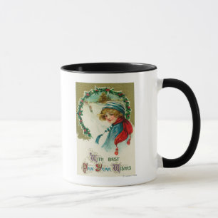 Wenn die besten neues Jahr-Wünsche Szene Sledding Tasse