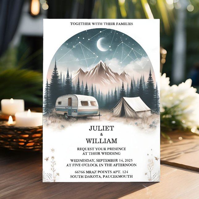 Wenn die Hochzeit des Campings des Kabinenwaldes H Einladung (Von Creator hochgeladen)
