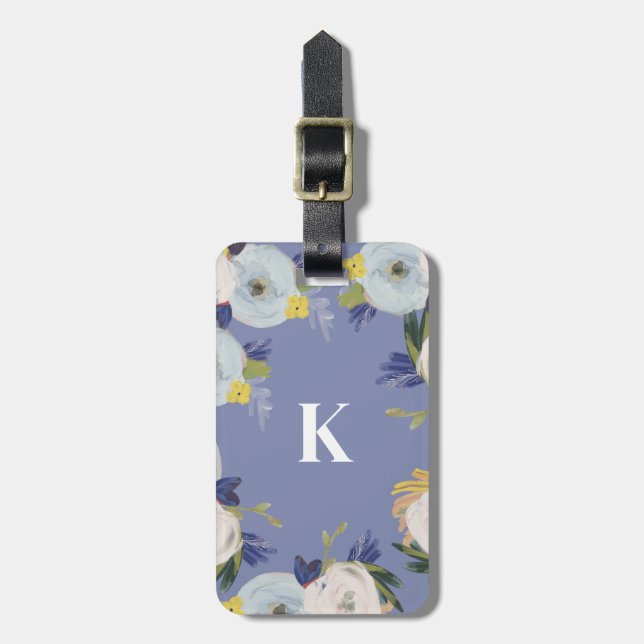 Wenn die Liebe Monogramm wächst Gepäckanhänger (Vorderseite vertikal)