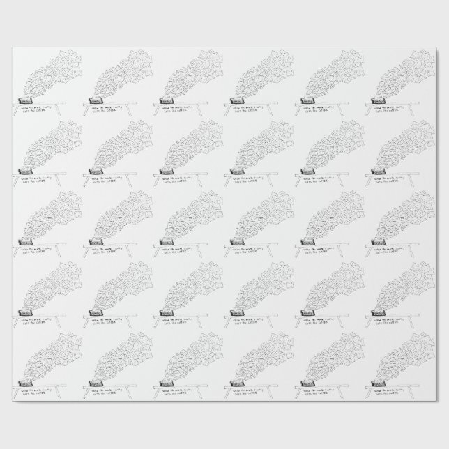 Wenn die Muse endlich ihren Kaffee bekommt Geschenkpapier (Flach)