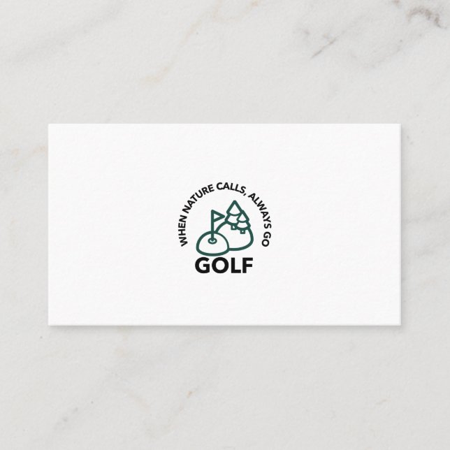 wenn die Natur ruft, immer Golf gehen Visitenkarte (Vorderseite)
