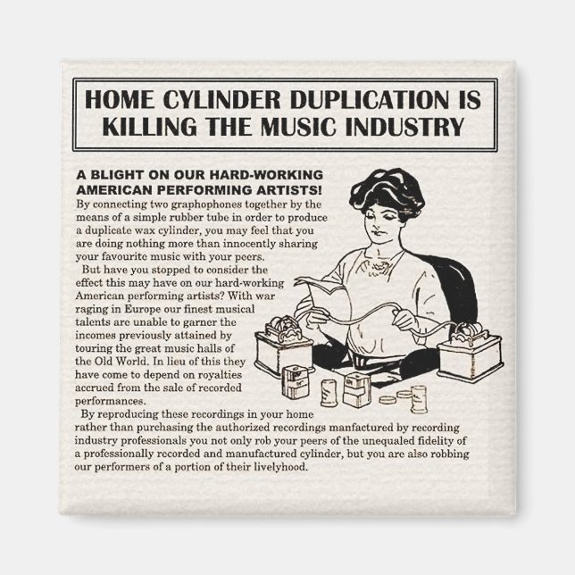 Wenn die RIAA 1915 existierte Magnet (Vorne)