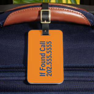 Wenn die Rufnummer orange und blauer Text gefunden Gepäckanhänger