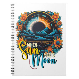 Wenn die Sonne auf den Mond trifft, kosmisches Aus Notizblock