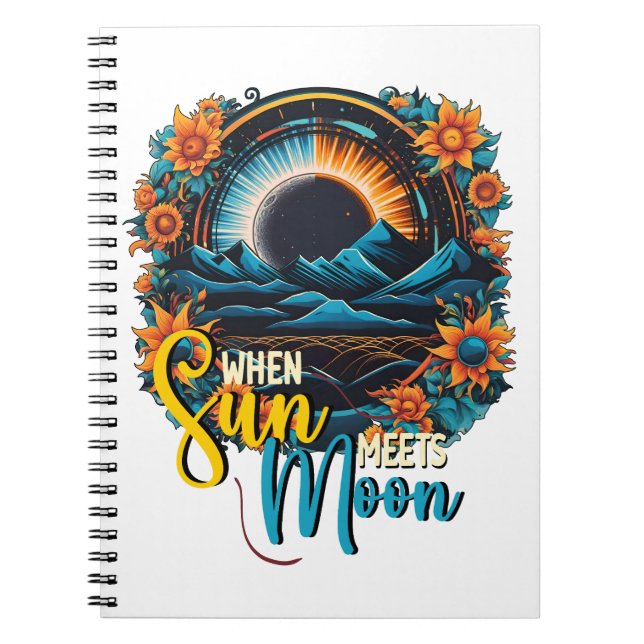 Wenn die Sonne auf den Mond trifft, kosmisches Aus Notizblock (Vorderseite)