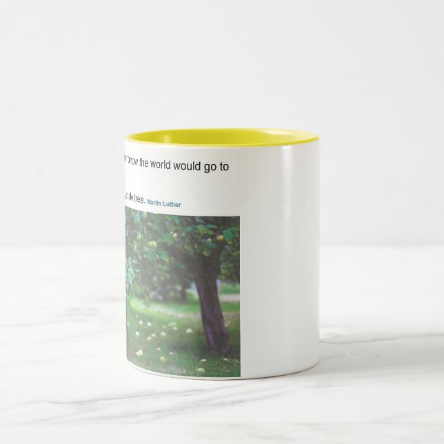 Wenn die Welt zu Fuß gehen würde Zweifarbige Tasse (Mittel)