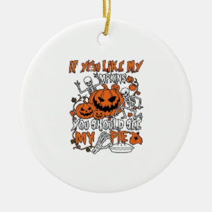 Wenn dir Halloween-Kürbisse-Skelett-Pie gefällt_1 Keramik Ornament