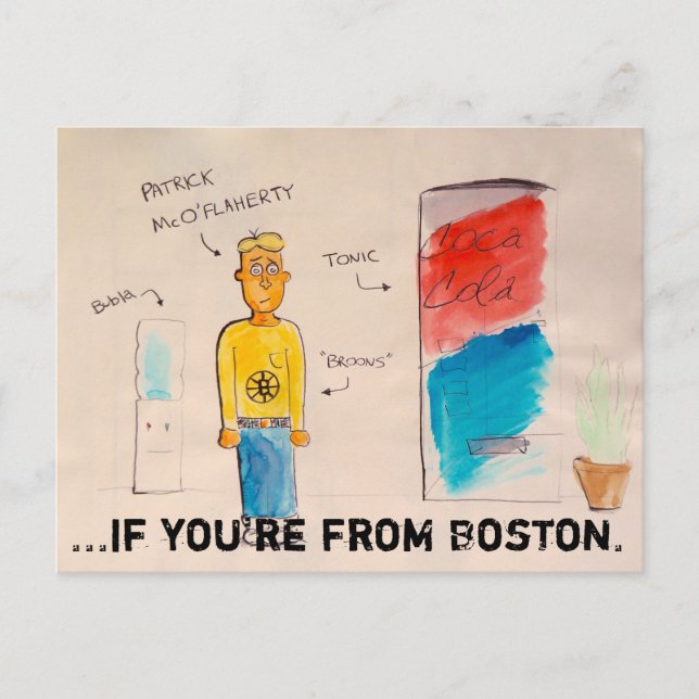 Wenn du aus der Boston-Postkarte kommst Postkarte (Vorderseite)