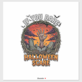 Wenn Du Dich Traust Halloween Erschreckender Zombi Aufkleber