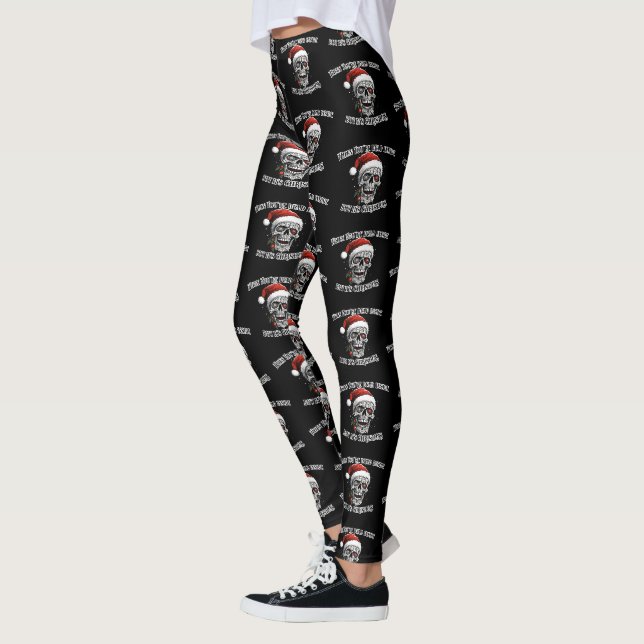 Wenn du drinnen tot bist, aber es ist Weihnachten Leggings (Links)