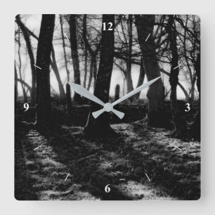 Wenn du heute in den Wald gehst.. Quadratische Wanduhr
