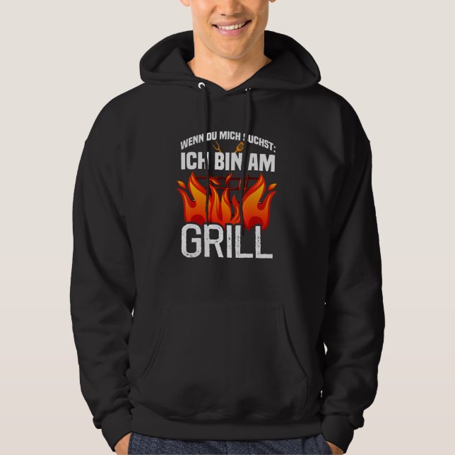 Wenn du mich sucht ich bin am Grill Hoodie (Vorderseite)