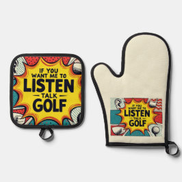 Wenn du mir Gewollt hast, mir ein Golfgeschenk anz Ofenhandschuh & Topflappen-Set